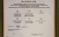 Powiększ zdjęcie: Grafika przedstawiająca certyfikat energretyczny w ramie. 